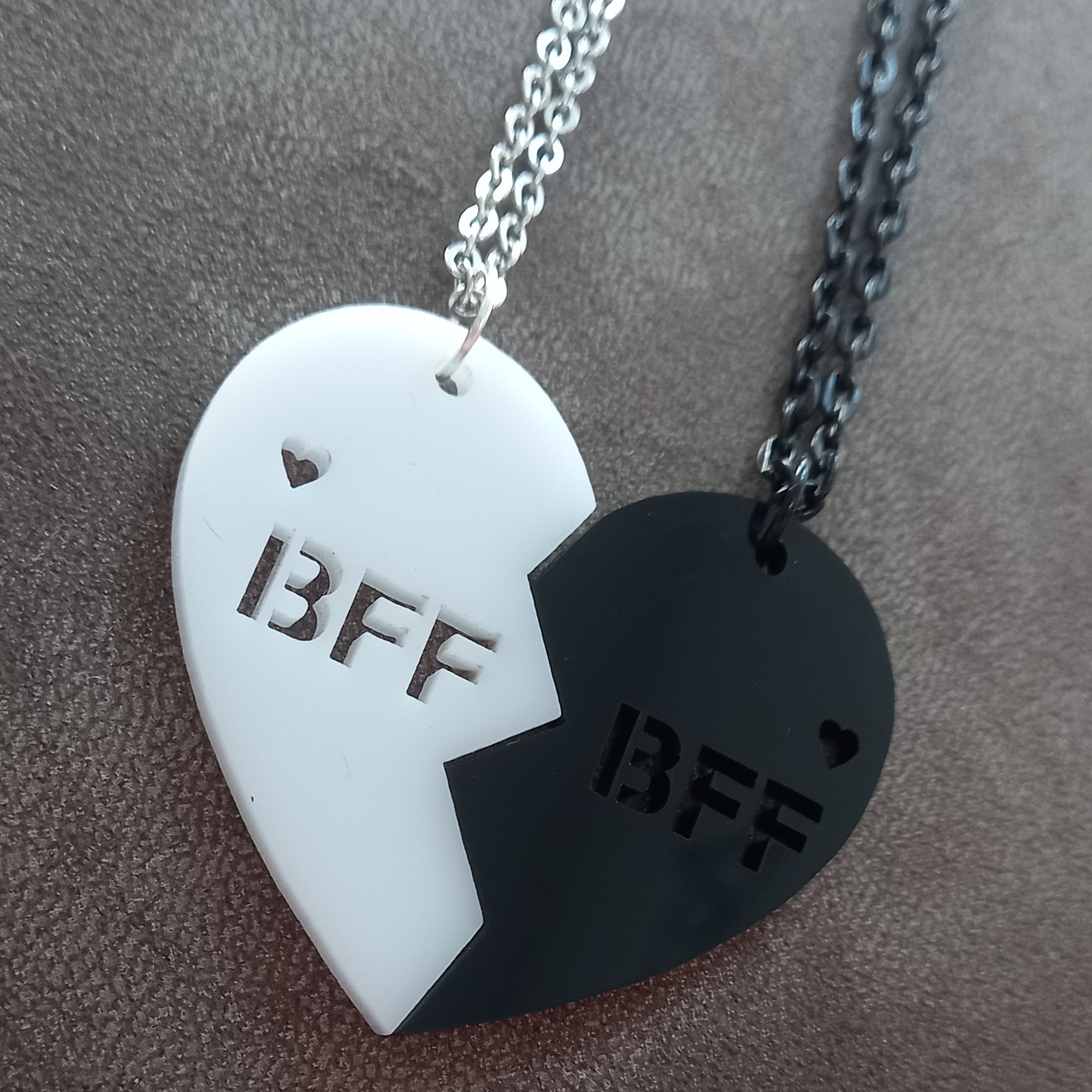 ست گردنبند قلب bff دو تکه