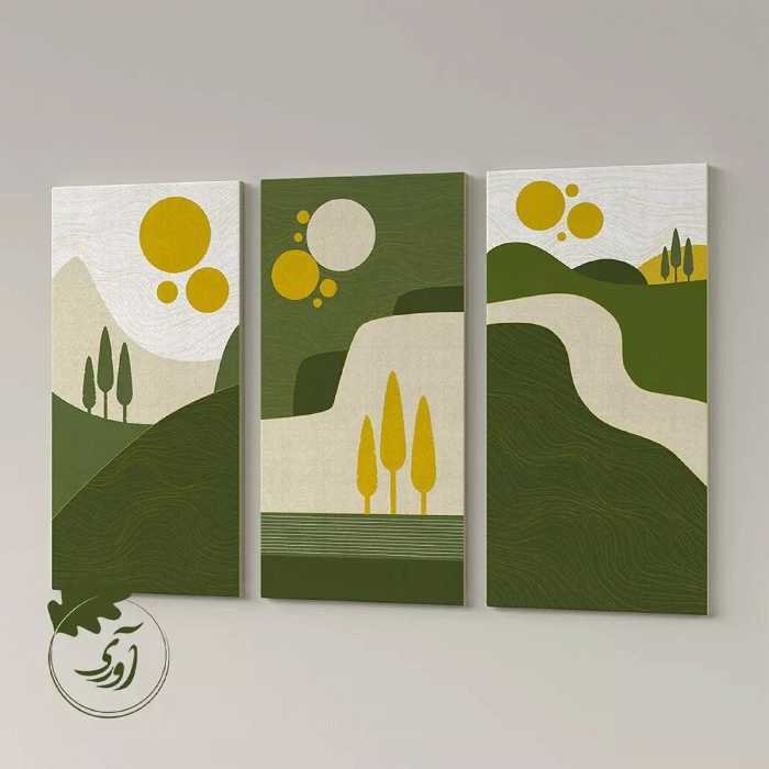 تابلوی مخمل سه لت 100 در 50 سانت  طرح گلستانه