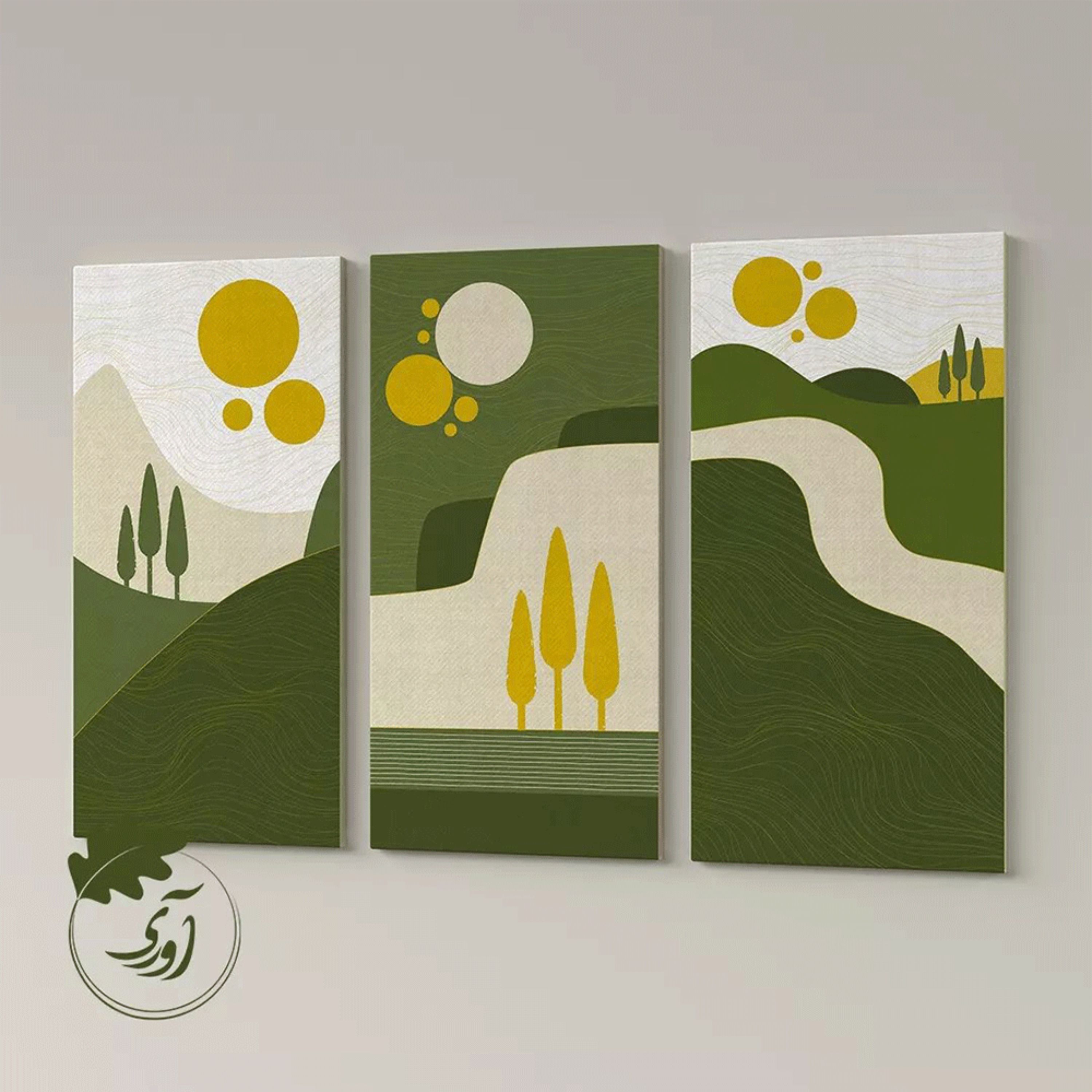 تابلوی مخمل سه لت 100 در 50 سانت  طرح گلستانه