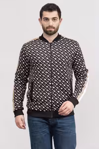 سویشرت مشکی مردانه سیاه zipper Zipper Print Probert Jobeat عرق 50485581 001 BOSS