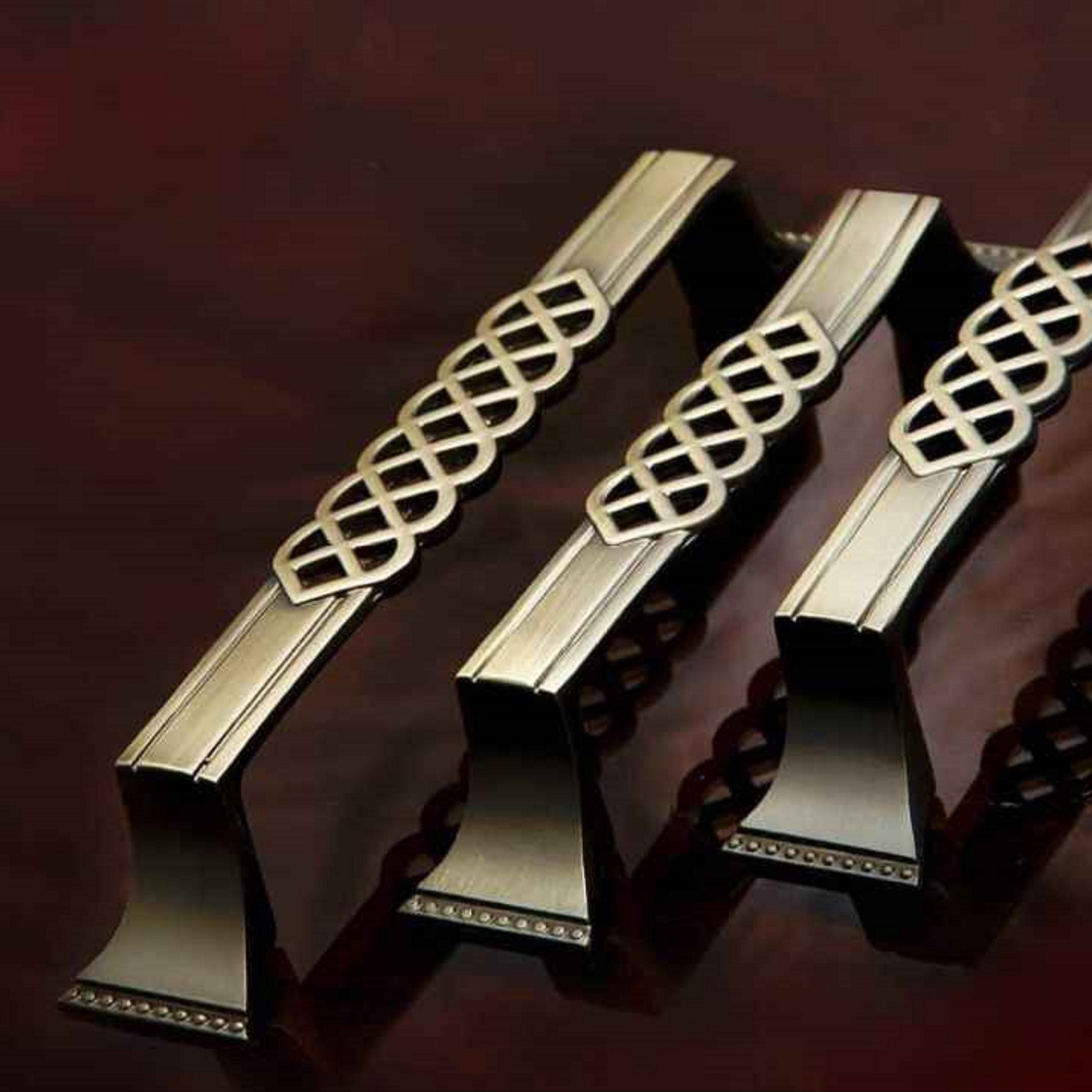 دستگیره کابینت افران مدل 480 سایز 192 میلیمتر  زیتونی بسته  20 عدد