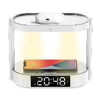 شارژ بی‌سیم 10وات و چراغ خواب و ساعت دیجیتال رومیزی پورودو PD-BLWCDC-WH