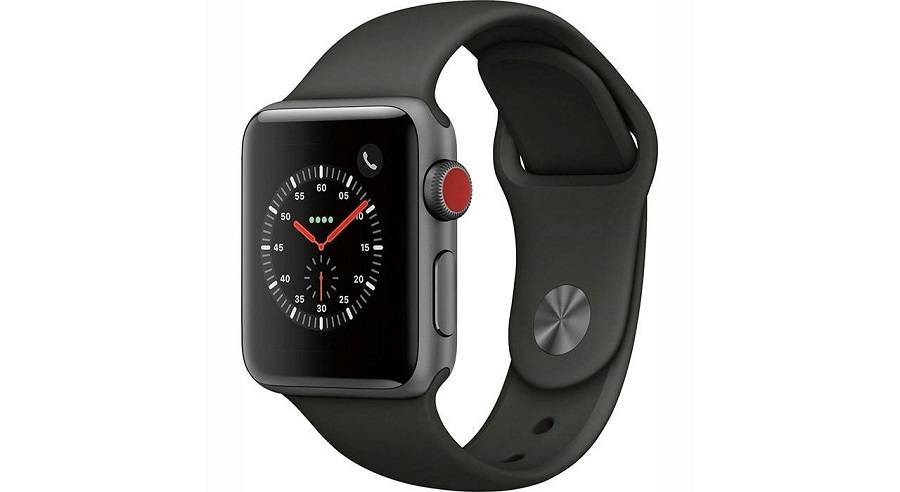 ساعت هوشمند اپل واچ سری 3 سلولار مدل 38mm Space Black Stainless Steel Case with Black Sport Band