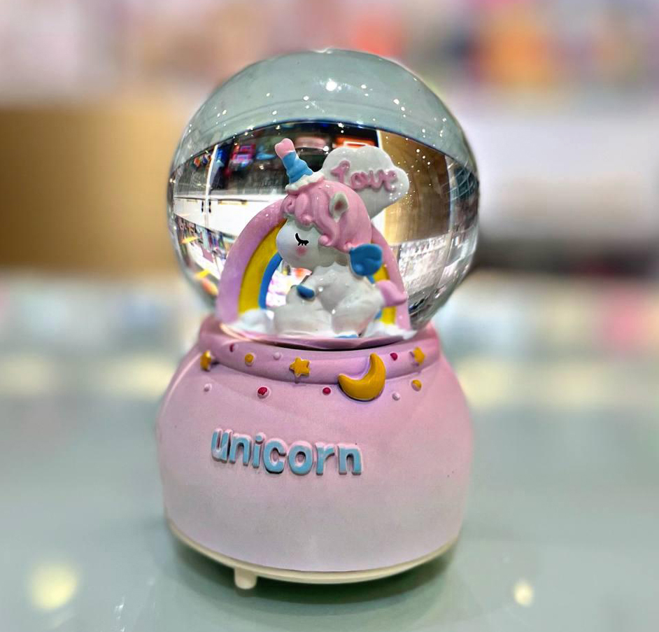 گوی موزیکال پمپی و چراغدار طرح یونیکورن