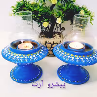 جاشمعی وارمری پایه دار نقطه کوبی شده تماما کار دست 