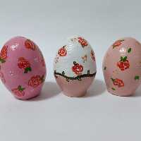 تخم‌مرغ سفالی گلبهی سه تایی