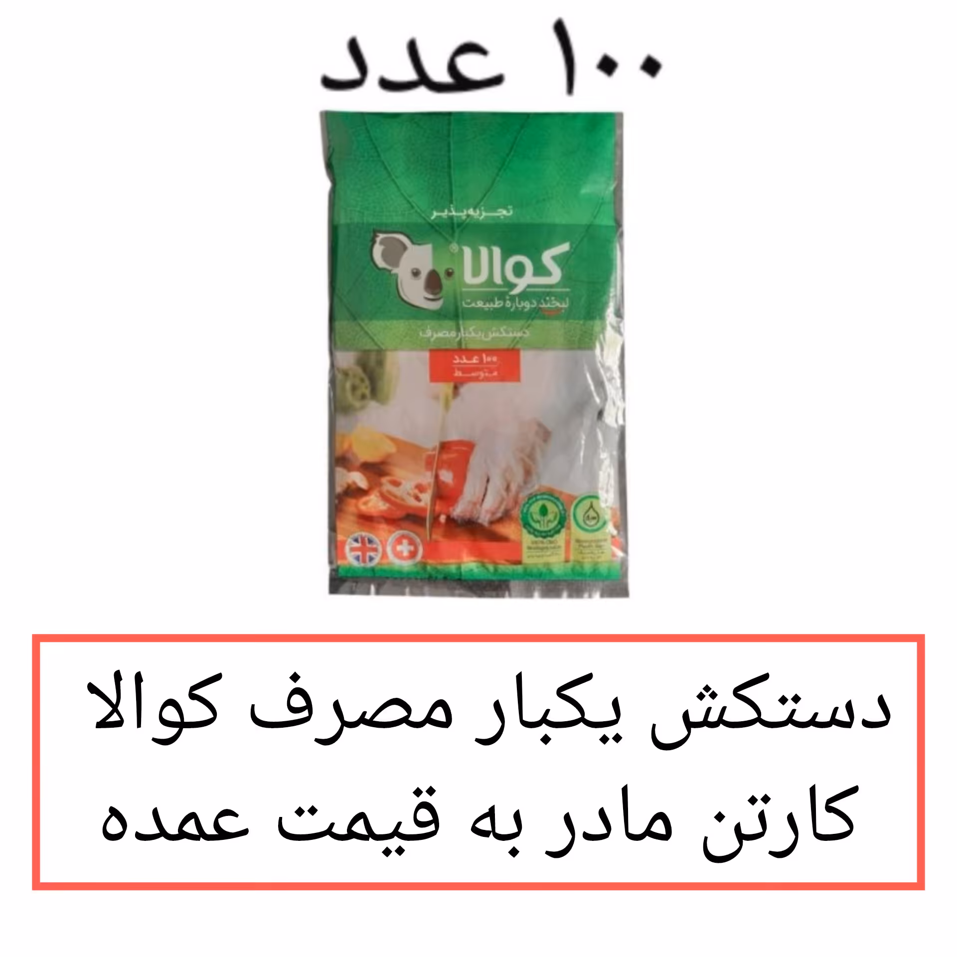 دستکش یکبار مصرف کوالا  60 بسته 100 عددی کارتن مادر دستکش یکبار مصرف نایلونی  عمده فروشی پخش یاس تهران (پس کرایه)