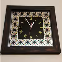 ساعت دیواری مشکی حاشیه مشکی با قاب حدود 40 در 40