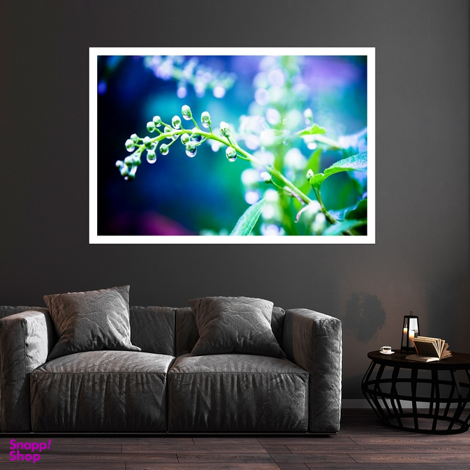 تابلو بکلیت طرح گل و قطره شبنم مدل قاب شاسی W-s8681