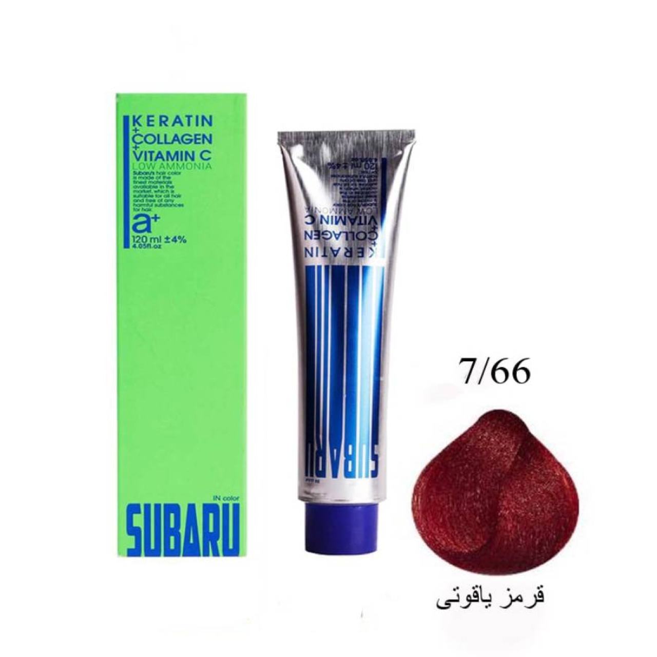 رنگ مو سوبارو شماره 7.66 حجم 120 میلی لیتر رنگ قرمز یاقوتی