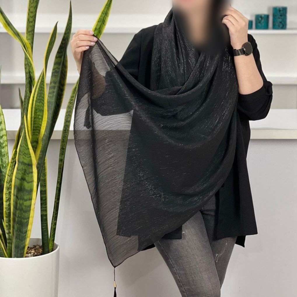 شال مزونی شاین ومخمل مشکی سر خور شیک مجلسی اصلا سر نیست