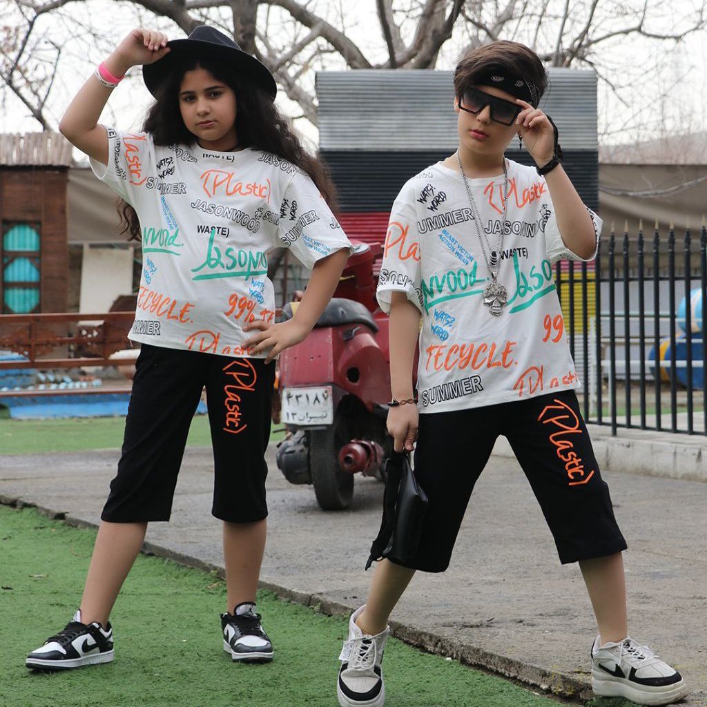 ست لش اسپرت ست تیشرت شلوارک پسرانه ست تیشرت شلوارک دخترانه ست لش تمام چاپ ست پنبه لاکرادار