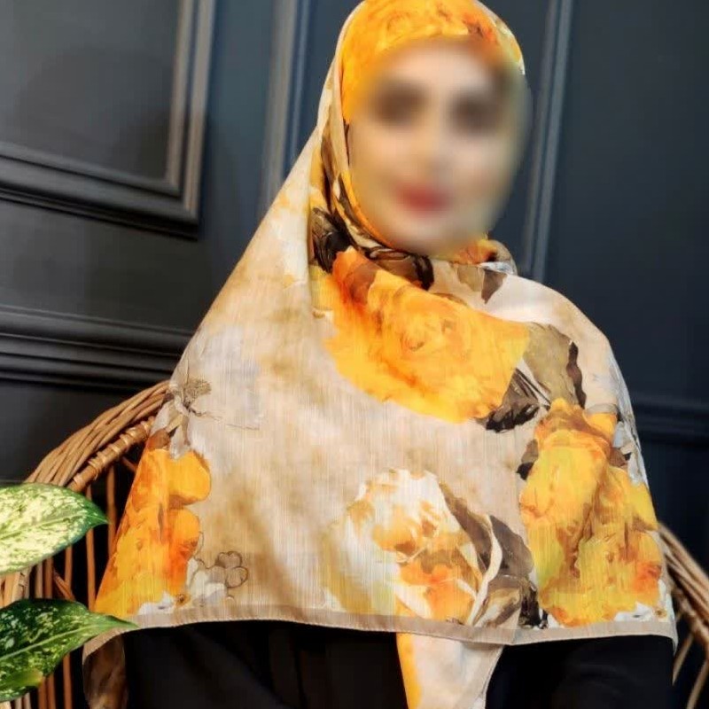 روسری نخی قواره 140 بسیار شیک و با کیفیت دور دوخته