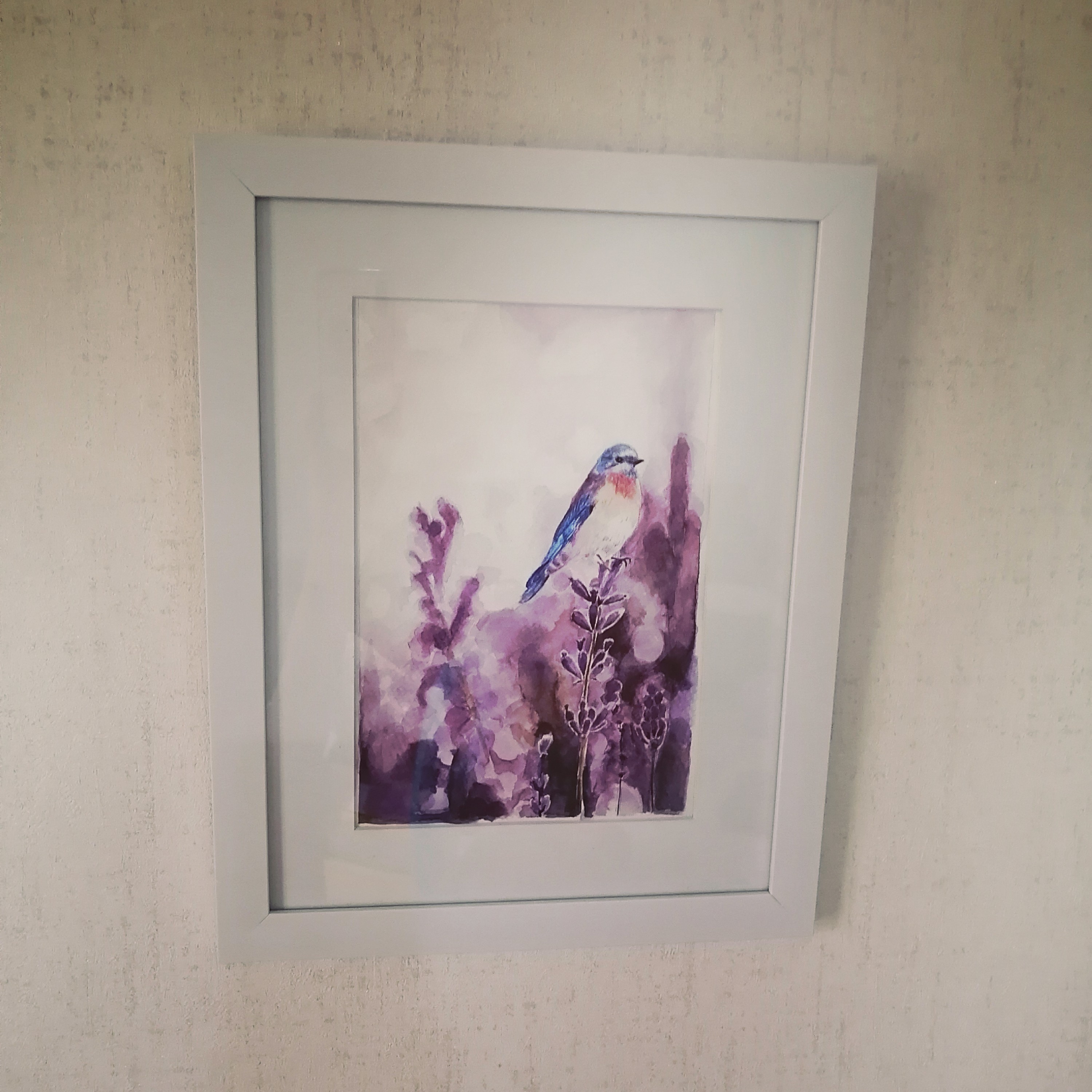 تابلو نقاشی آبرنگ  پرنده بهاری