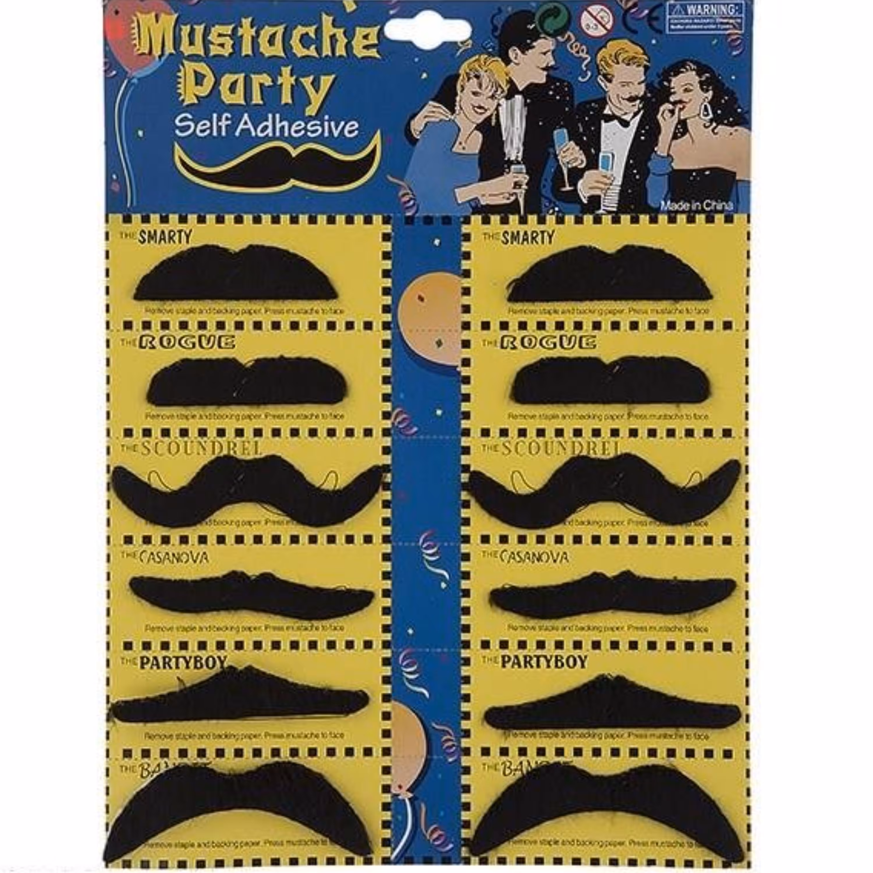ست سبیل نمایشی مدل Black Mustache بسته 12 عددی