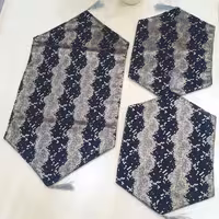 رانر و رومیزی  3تیکه  مشکی و طلایی  زیره چرم با کیفیت