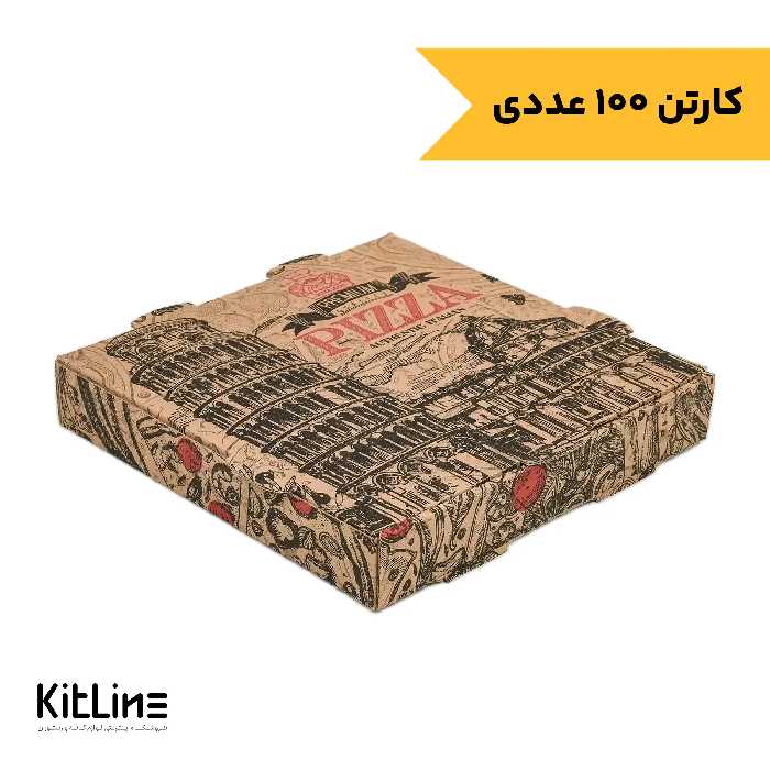 جعبه پیتزا کاغذی طرح پیزا 30 سانتیمتری (کارتن 100 عددی)
