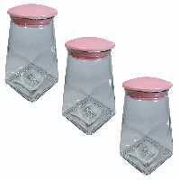 ظرف حبوبات و بنشن سایز 4 مجموعه 3 عددی هانا - مشکی