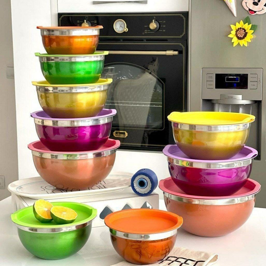 لگن استیل درب دار یونیک 5 پارچ