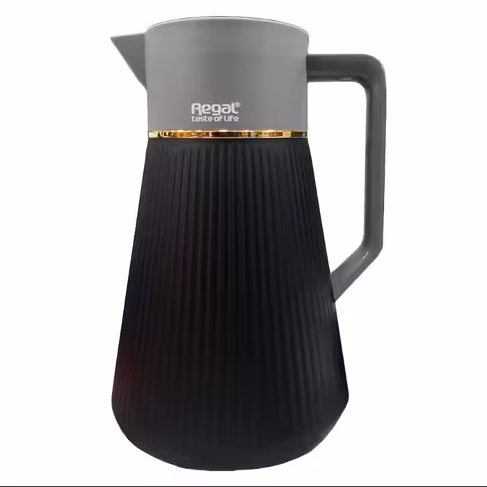 فلاسک رگال مدل RGP20 گنجایش 1 لیتر (رنگ-مشکی و سفید) شیشه داخلی صورتی ژاپنی 