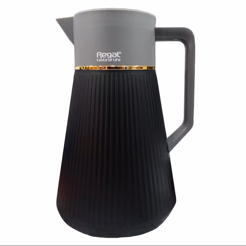 فلاسک رگال مدل RGP20 گنجایش 1 لیتر (رنگ-مشکی و سفید) شیشه داخلی صورتی ژاپنی 