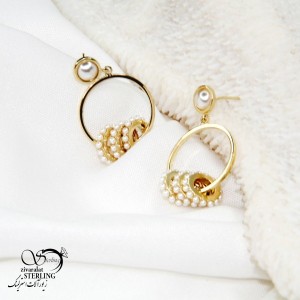 گوشواره زنانه دایره مرواریدی کد 5905