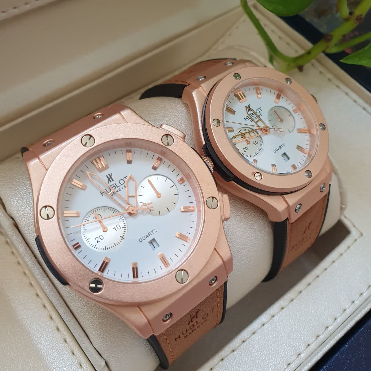 ساعت ست زنانه و مردانه هابلوت بند رابر روکش چرم با کیفیت Hublot