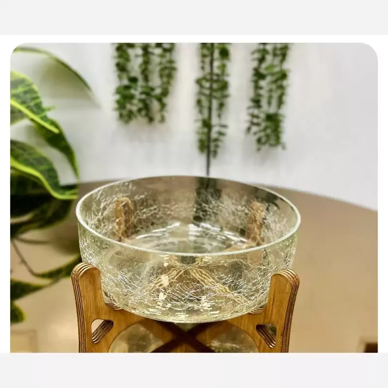 آجیل خوری شیشه آبگز پایه چوبی آبگز