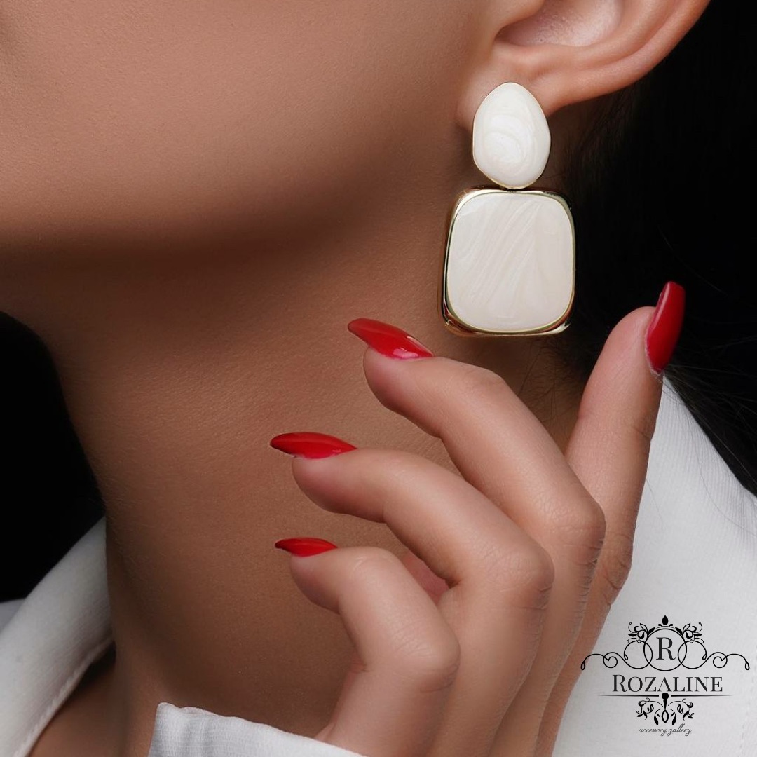 گوشواره سنگ سفید 