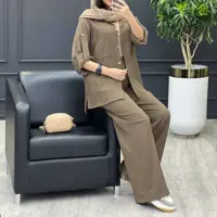 ست مانتو شلوار زنانه تابستانه جنس کاملس آیوا خنک مانتو شلوار زنانه تابستانه  