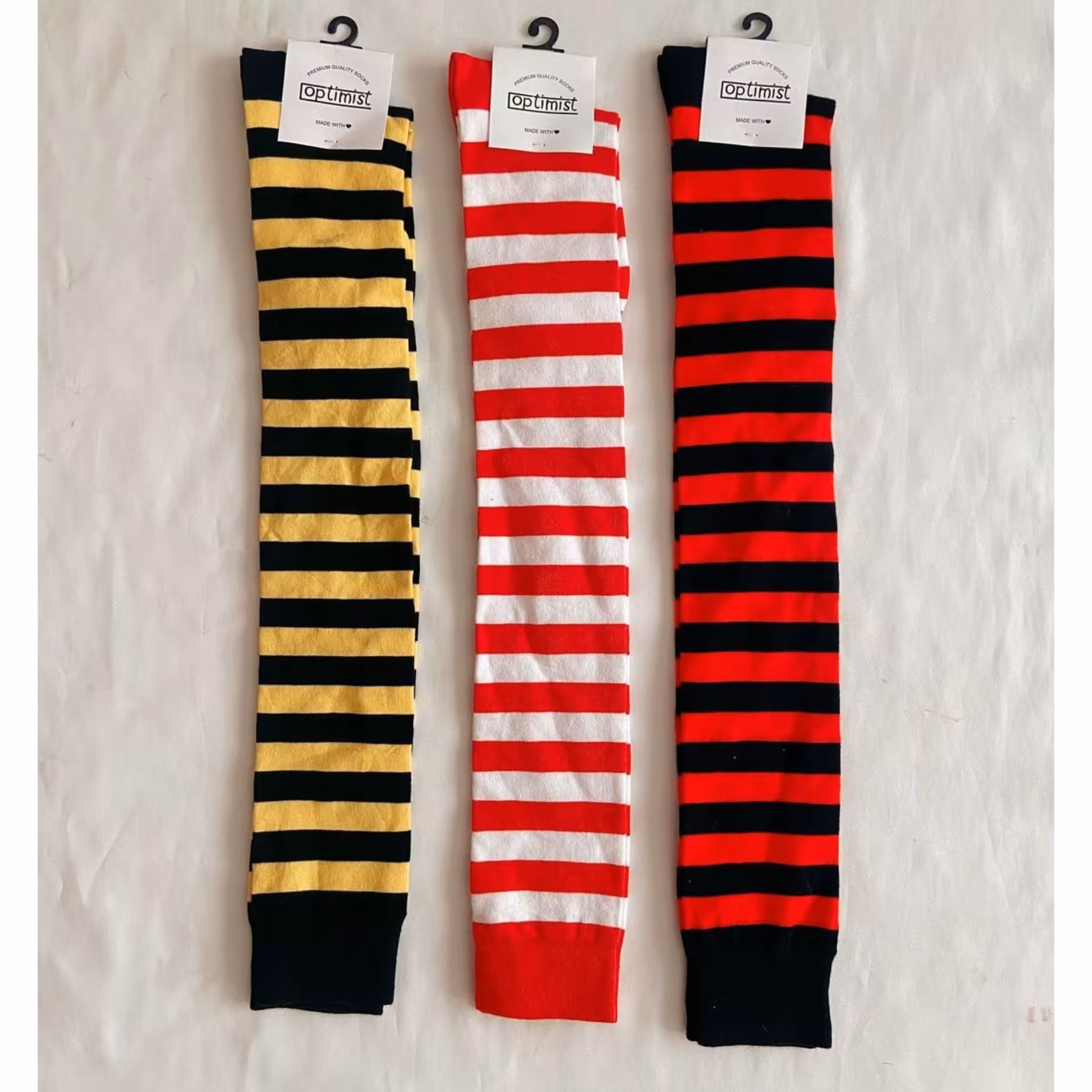 پک 3 تایی جوراب راه راهی ساق بلند بالازانو فری سایز