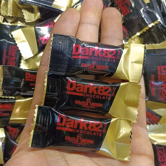 شکلات تلخ 82 درصد 4گرمی با کیفیت قافلانکوه 200 گرم آجیل و خشکبار مهران
