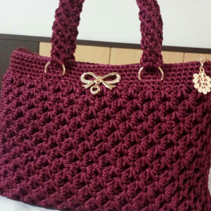 کیف دستی زنانه مکرومه دست بافت 