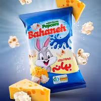 پاپ کورن 5 کیلویی  با طعم پنیر  با علامت سیب سلامت و استاندارد برند بهانه نمکی