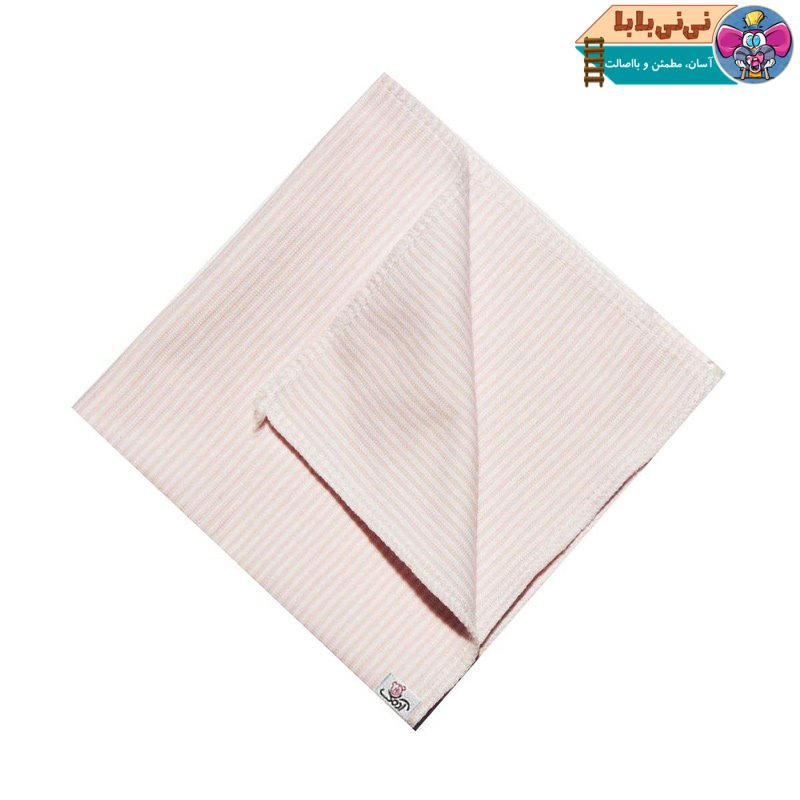 دستمال نوزادی آدمک طرح راه راه رنگ صورتی