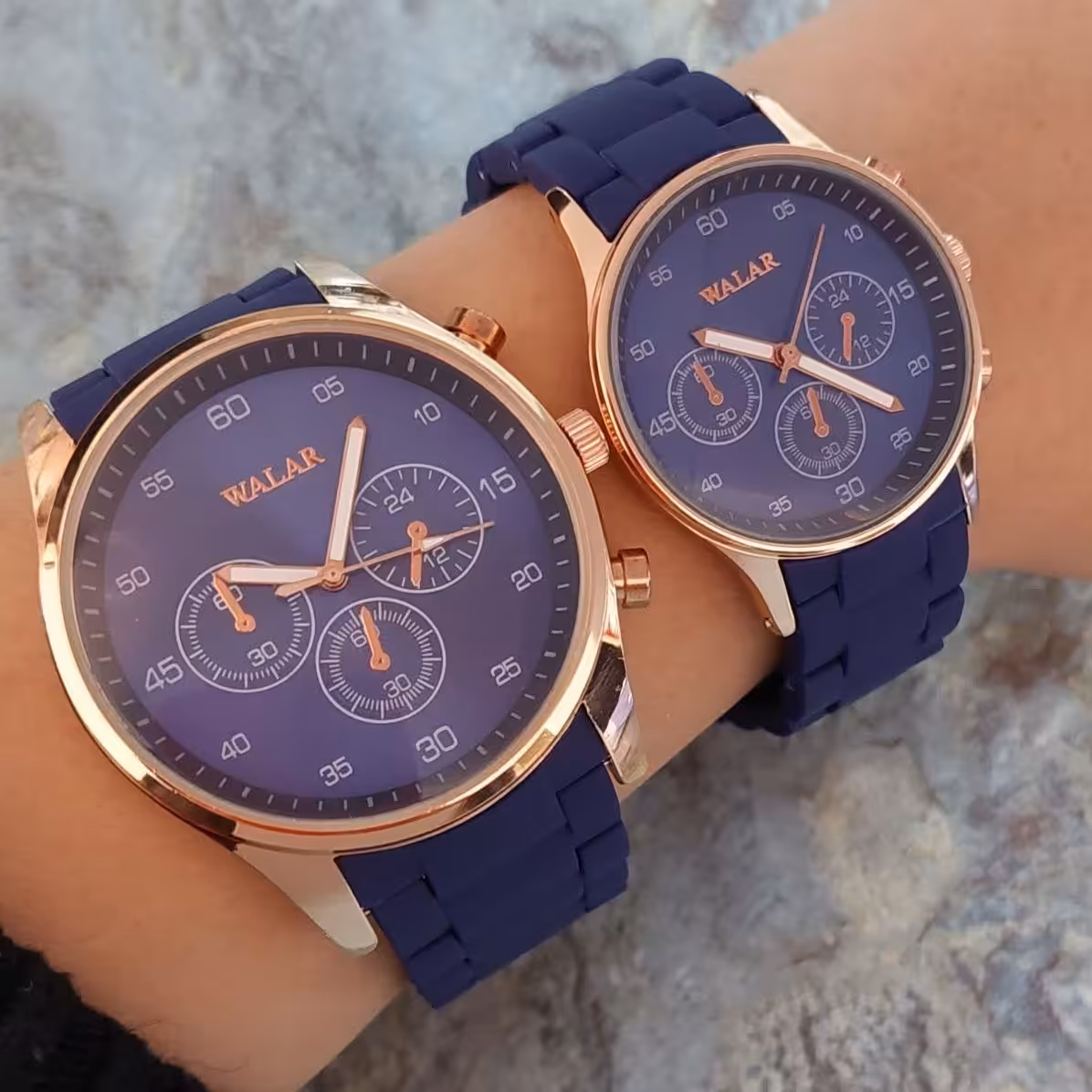 ست  ساعت مچی ضد حساسیت برندوالار مردانه و زنانه بسیار باکیفیت سبز و آبی و قهوه ای ارسالرایگان 