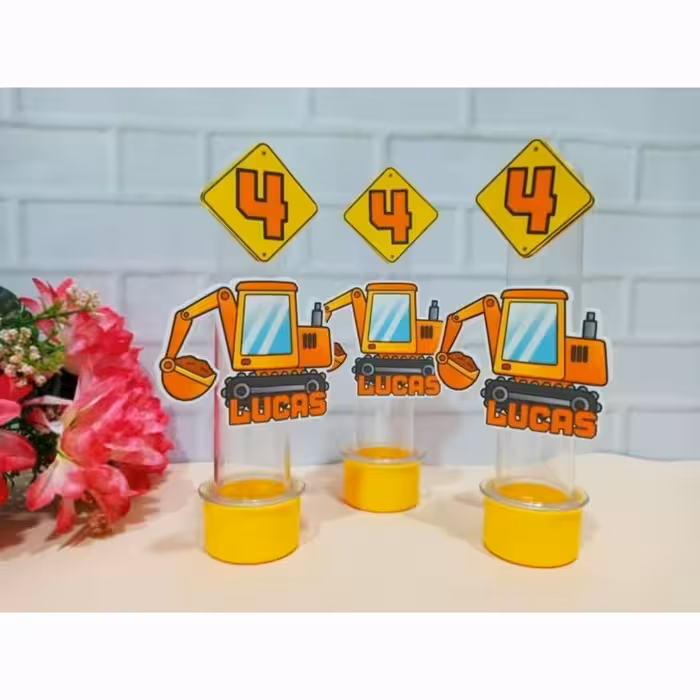 پک 3 عددی لوله اسمارتیز با گیفتهای تولد تم پسرانه ساخت و ساز 