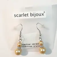 گوشواره آویز مرواریدی طلایی اسکارلت بیژوکس آلمان کد 1007 (ارسال رایگان )