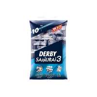خود تراش مردانه Derby مدل Samurai 3 Blades بسته 10 عددی