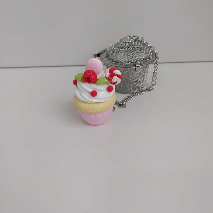 آویز صافی چای بدون صافی استیل یک عددی طرح کاپ کیک