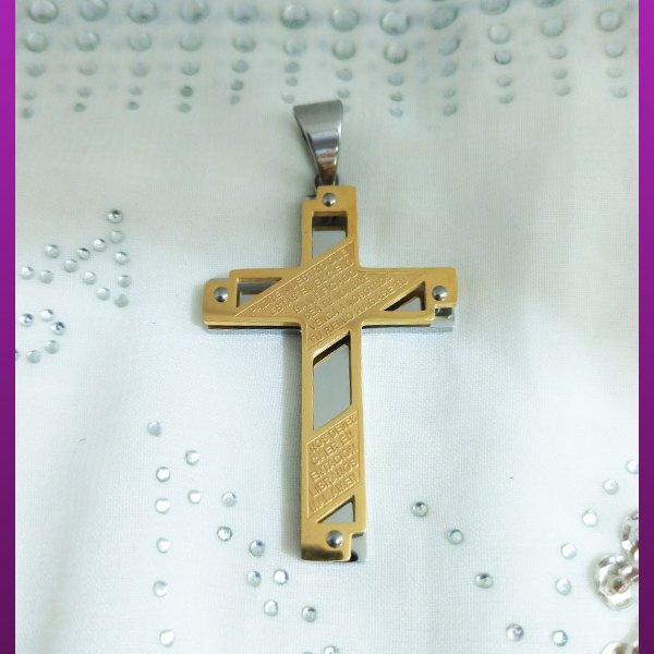 پلاک صلیب برجسته دورنگ