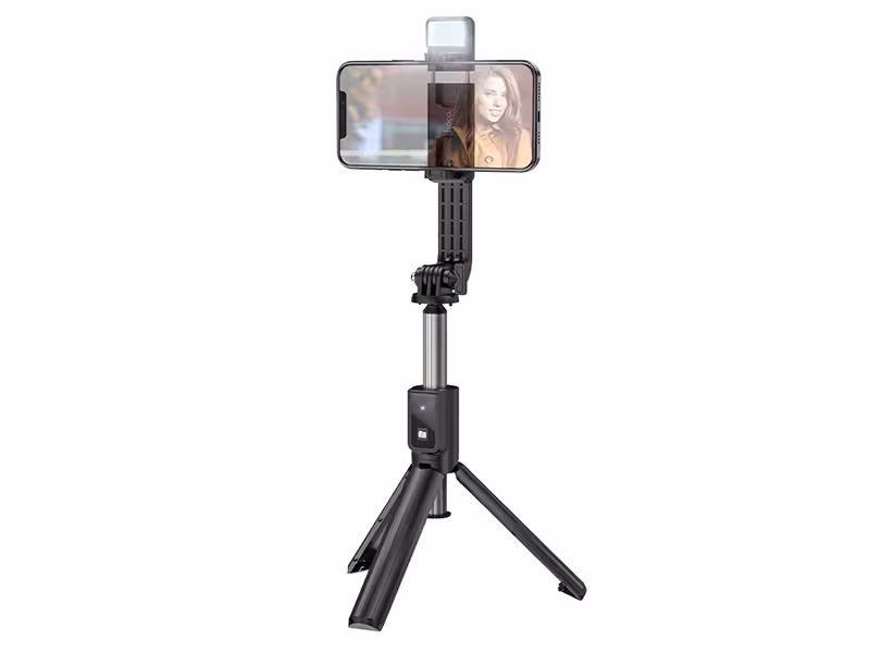 مونوپاد سه پایه دار دارای ریموت کنترل و چراغ هوکو Hoco Tabletop holder K15 Treasure gimbal version for live broadcast