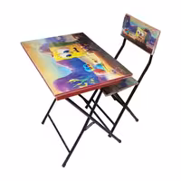 میز تحریر باکسدار تاشو  - به همراه صندلی - طرح باب اسفنجی 