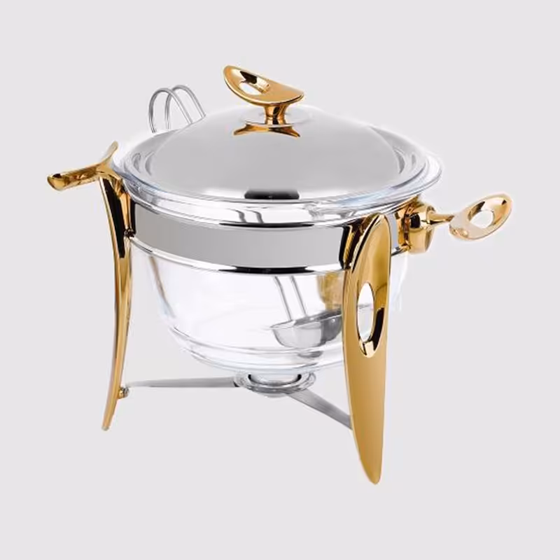 سوپ خوری یونیک پایه دار قایقی طلایی مدل 3853