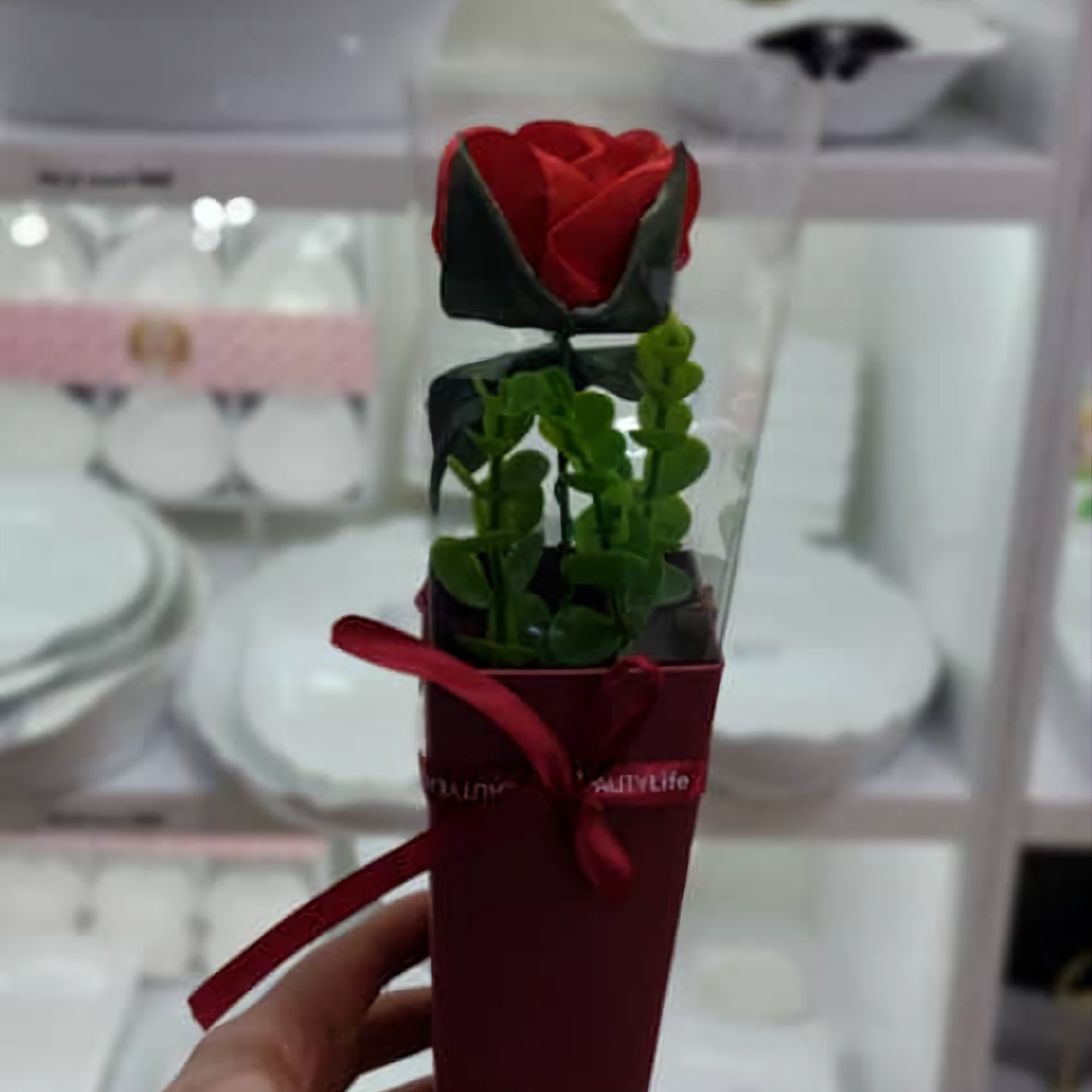 باکس تلقی تک شاخه گل مصنوعی،جنس ساتن خارجی