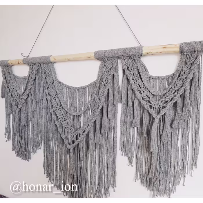 دیوارکوب  بزرگ مکرومه بافی گالری هنریون طرح طاق دیوارکوبی بزرگ و جذاب موجود کرایه بصورت پس کرایه