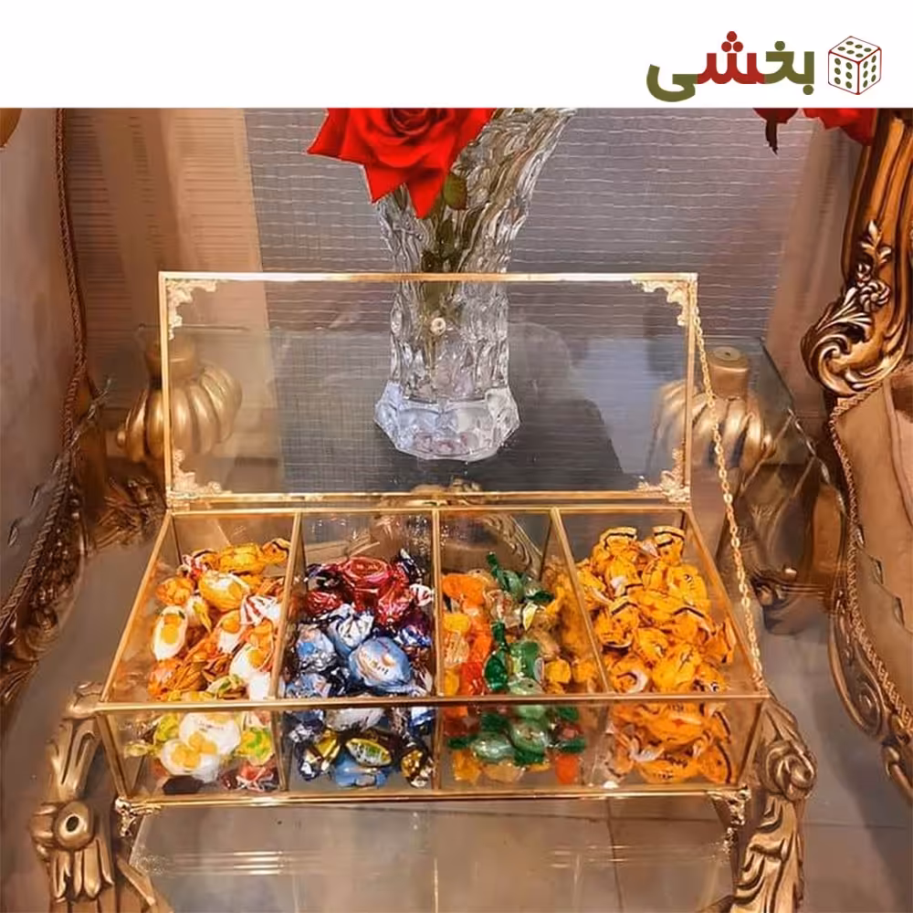 جعبه تی بگ 4 خانه برنجی