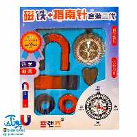 بسته آموزشی ست آهنربای دانش آموزی همراه با قطب‌نما

