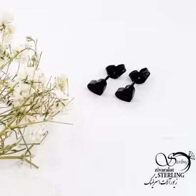 گوشواره قلب ریز مارک استیل کد 17431