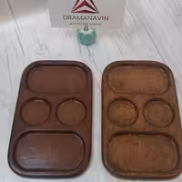 زیر لیوانی و اردو خوری آیهان طرح چوب ، در  دو رنگ قهوه ای تیره و قهوه ای روشن